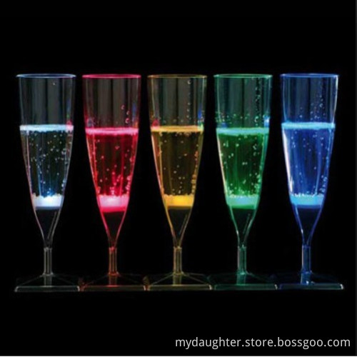 Liquid Activated Lighting Champagne, LED Flashing Mug Cup, Light up Glass Mug, LED Mug